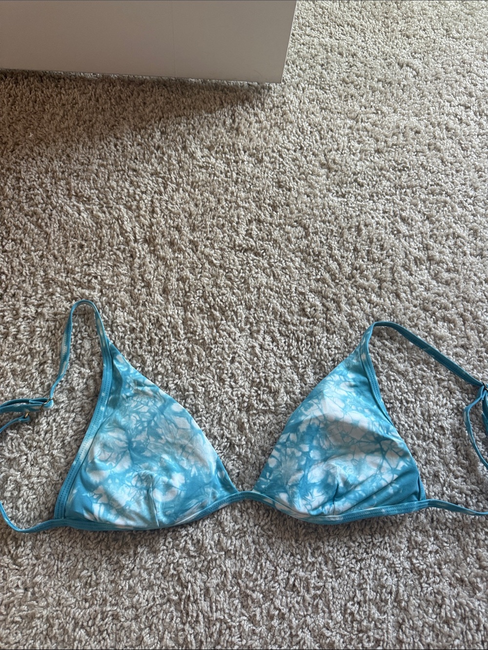 l*space Millie Blue Tie-Dye Triangle Bikini Top